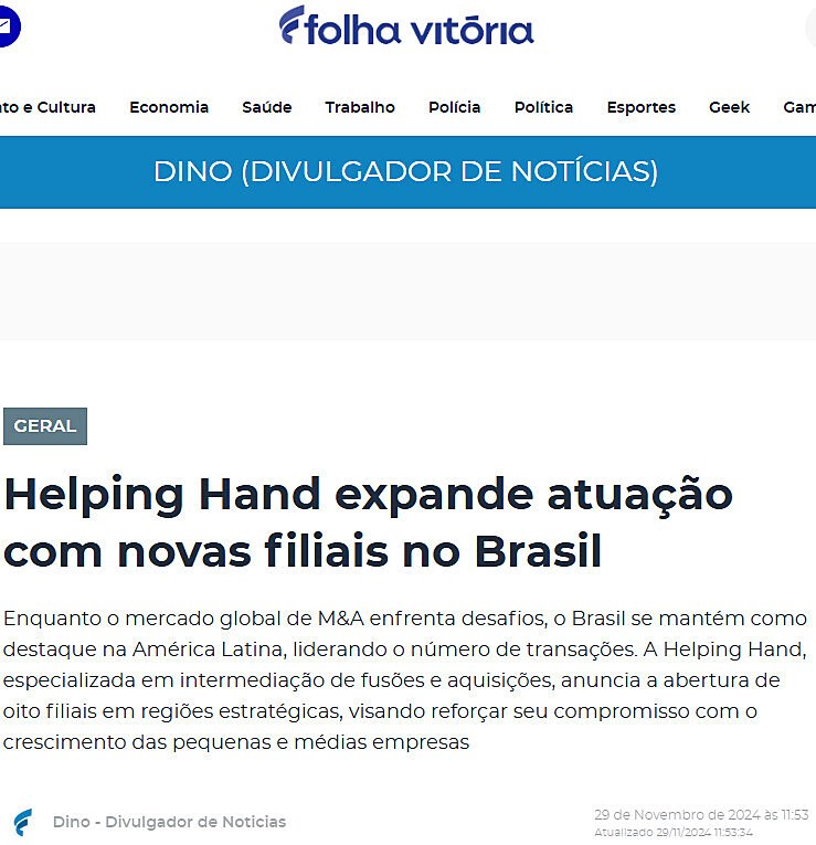 Helping Hand expande atuao com novas filiais no Brasil